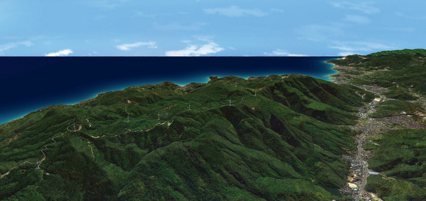 住宅地域からの景観